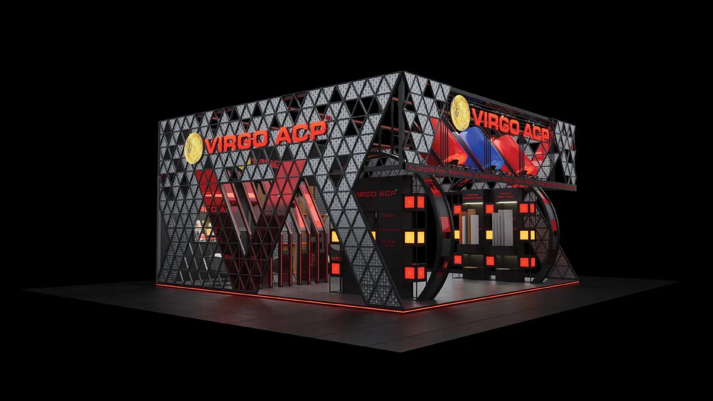 Virgo ACP bold geometric exhibition stand concept