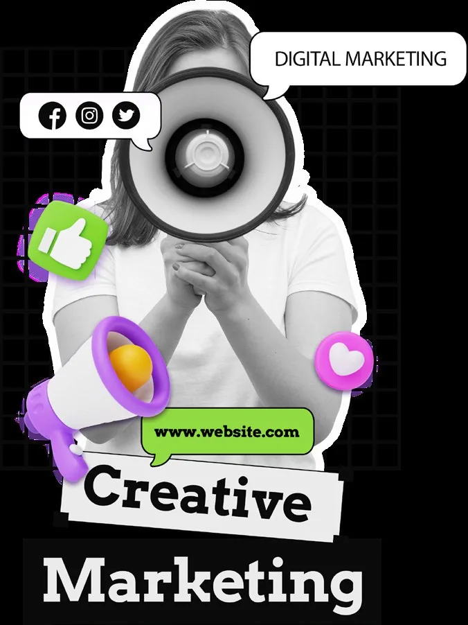 Creative digital marketing campaign collage