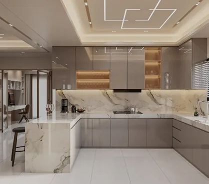 Finished contemporary kitchen fit-out