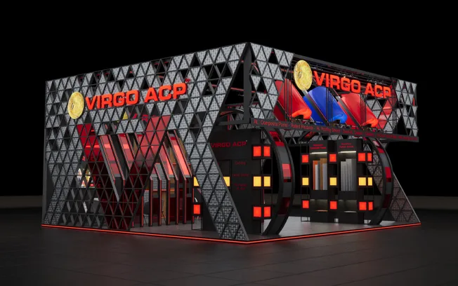 Virgo ACP bold geometric exhibition stand concept